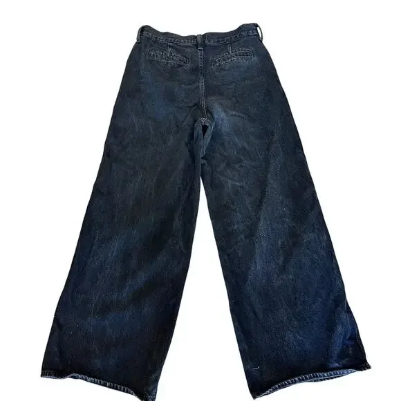 Madewell Black Super Wide Leg Jeans SIZE 30 Long Trouser Work Casual Denim $148 - Picture 8 of 10